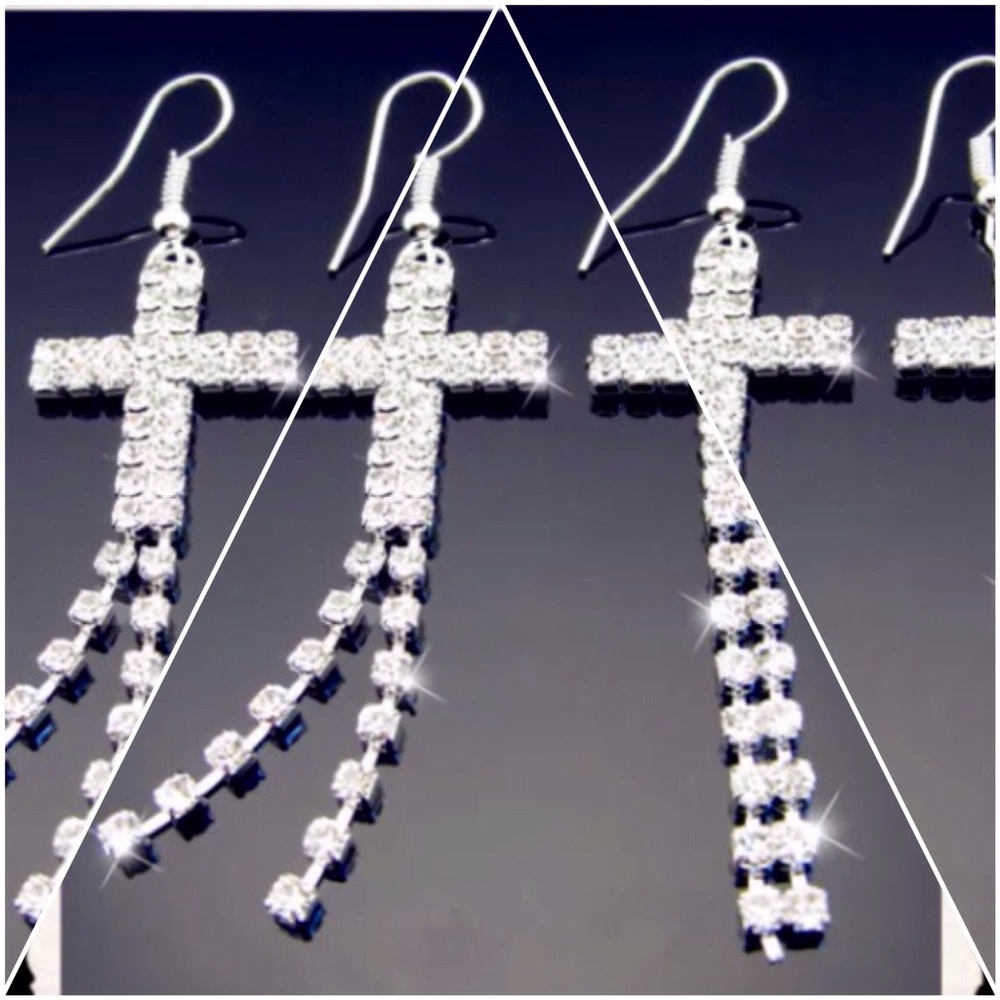Elegant Rhinestone Earrings - Picture 2 of 2